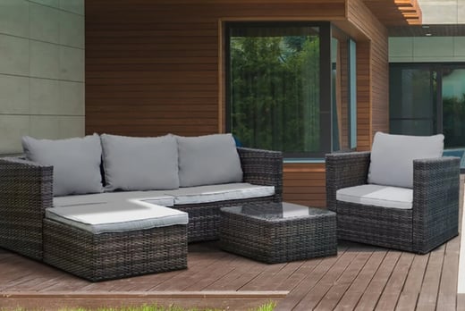 5-Seater Rattan Corner Sofa Set - Garden Furniture - Liverpool - Wowcher