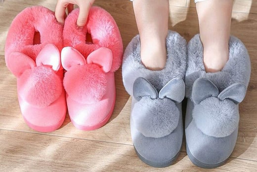 rabbit slippers womens
