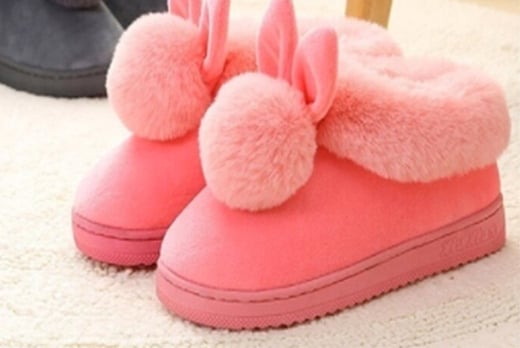 Women’s Fluffy Rabbit Slippers Deal - Wowcher