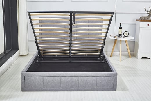Fabric Gas Lift Ottoman Bed - Mattress Option