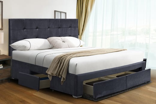 Shanghai-Plush-Velvet-4-Drawer-Bed-with-optional-Mattress-1