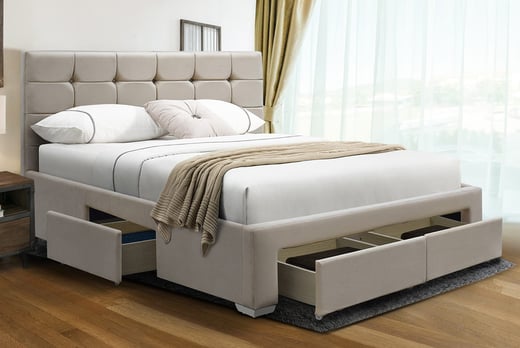 Shanghai-Plush-Velvet-4-Drawer-Bed-with-optional-Mattress-2