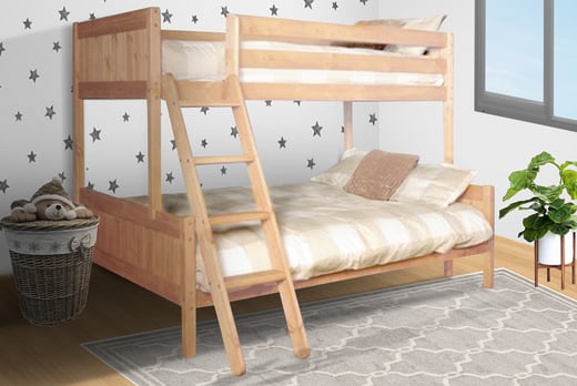 Triple Wooden Bunk Bed Frame Offer, Triple Sleeper Bunk Beds With Mattresses Uk