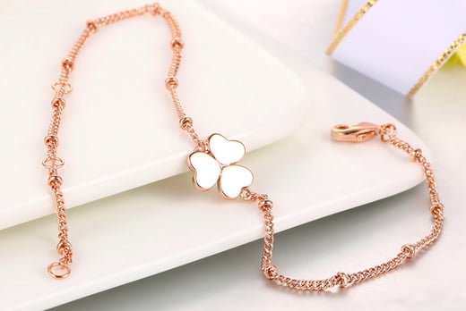 Rose Gold Beaded Heart Chain Bracelets