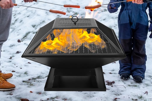 Square Fire Pit 45cm Bbq Grill Wowcher 