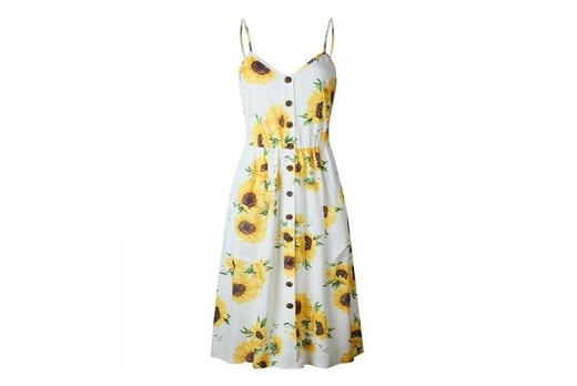 Womens Sunflower Midi Dress Deal Wowcher