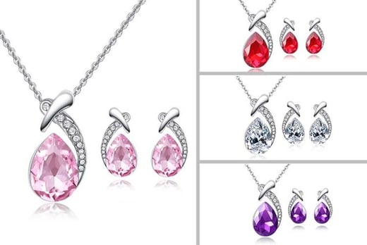 your-ideal-gift---CRYSTAL-PEAR-CUT-PENDANT-AND-EARRINGS-SET-RHODIUM-PLATEDs1