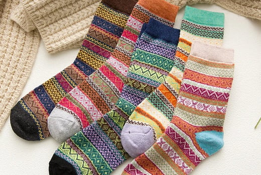 Striped Wool Socks Deal - Wowcher