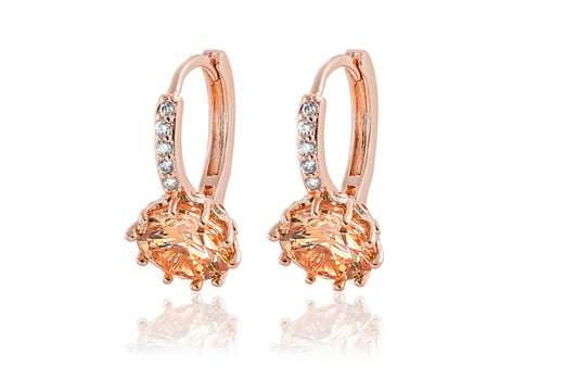 Duo-Set-Multi-Linked-Rose-Gold-Swarovski-Gem-Chain-Bracelet-with-Rose-Gold-Hoop-Earrings-3 (2)