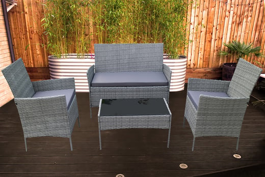 4 Seater Rattan Garden Furniture Deal, Rattan Effect Outdoor Furniture
