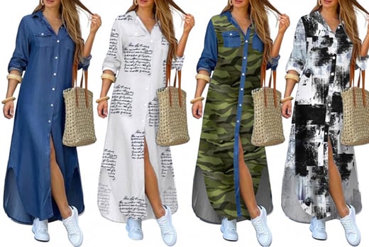 denim maxi shirt dress uk