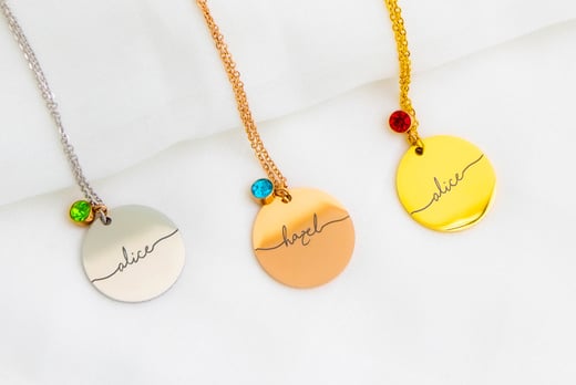 Magic-Trend---Personalised-Birthstone-Coloured-Acrylic-Necklace