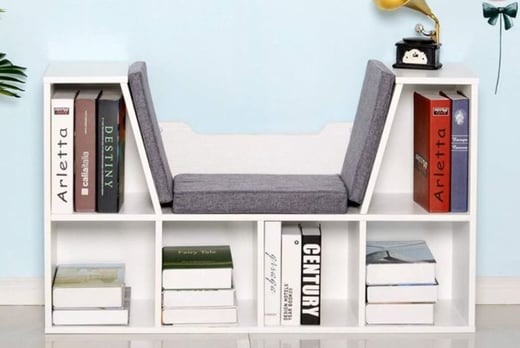 White Grey Stylish Bookcase Wowcher, Modern White Bookcase Uk