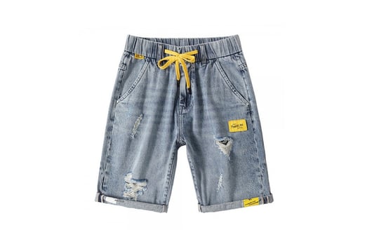 mens jean shorts elastic waist