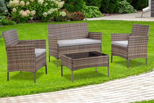 Grey Rattan Furniture Set - 6-Seater | Shop | Wowcher