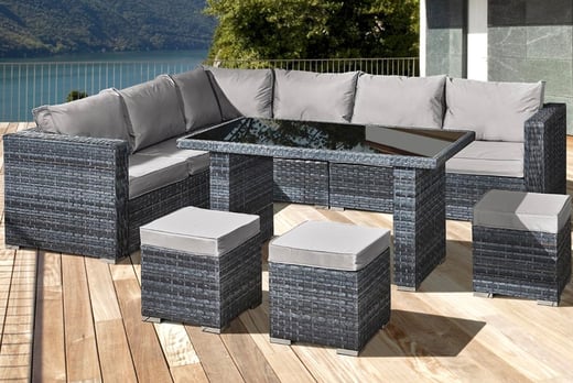 Rattan 9-Seater Corner Sofa Set Offer - LivingSocial