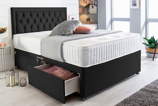 Black Divan Bed Offer Wowcher, King Size Beds With Mattress Included