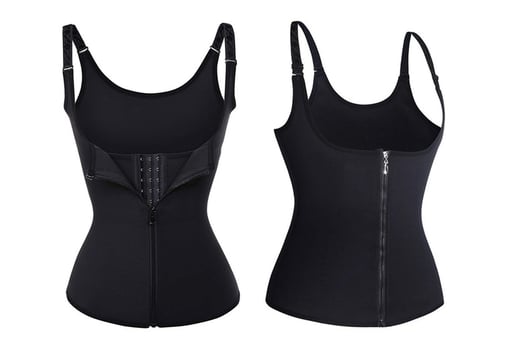 Lorenlli Neoprene Waist Trainer Vest Sweat Corset Zipper Hook Body Shaper Waist Cincher Tummy Control Slimming Shapewear for Women 