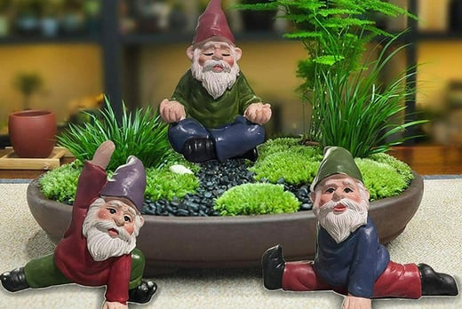 Yoga Miniature Garden Gnome Set of 4-2.5 H Fairy Garden Gnomes Accessories Small Garden Gnome Figurines Outdoor Decor Gifts 