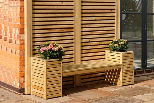 Wooden Garden Planter Seat Deal Wowcher, Garden Bench Planter Uk