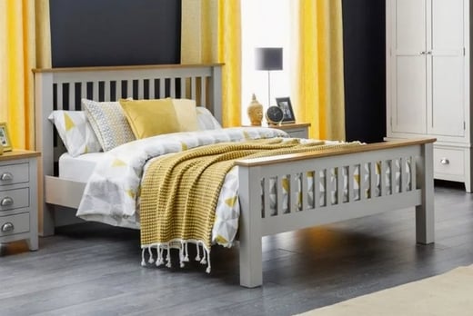 Grey Shaker Style Wooden Bed Frame Deal, Shaker Style Double Bed Frame