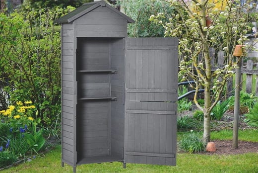Wooden-Shed-Utility-Timber-Garden-Storage-Roof-Tool-Cabinet-Lockable-Door-1