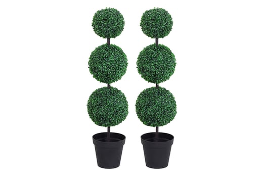 PE-Set-Of-2-Artificial-Boxwood-Three-Balls-Topiary-Plant-Tree's-Green-2