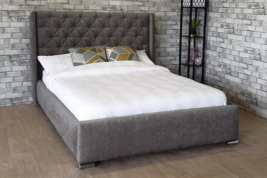 Wingback Tufted Bed Frame Offer Wowcher, Diamond Headboard Bed Frame
