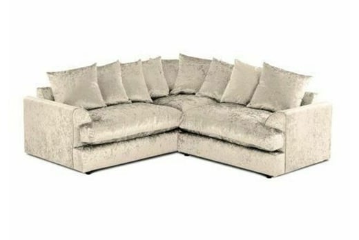 Crushed Velvet Corner Sofa Offer Wowcher, Grey Crushed Velvet Corner Sofa Bed