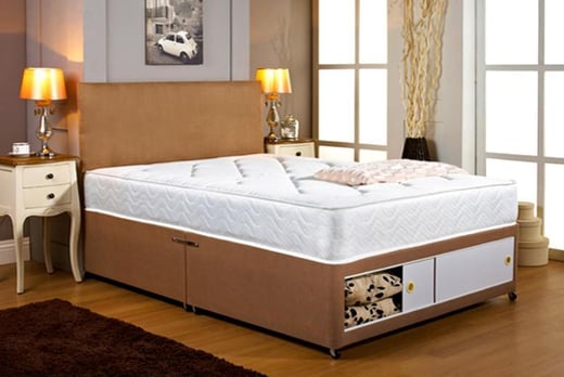 Divan Storage Bed & Mattress - Wowcher