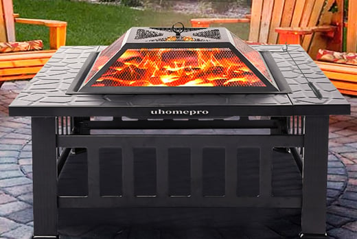 Square 3 In 1 Fire Pit Bbq Grill, Fire Pit Bbq Table Uk