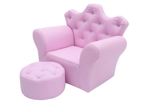 Kids Pink Armchair Stool Deal Wowcher, Pink Leather Chair And Stool