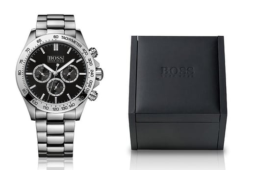 hugo boss hb1512965 stainless steel black dial watch