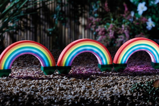 3-Pack Rainbow Solar Powered Garden Lights Deal - Wowcher