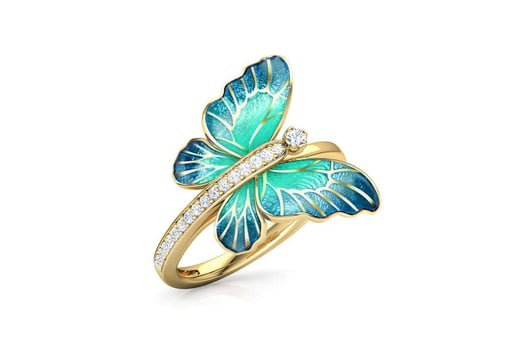Stunning-Gold-Tone-Blue-Butterfly-Ring-2