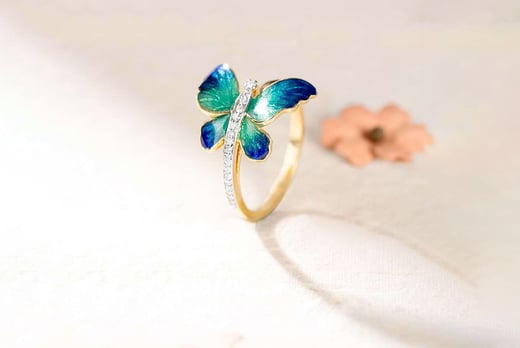 Stunning-Gold-Tone-Blue-Butterfly-Ring-4