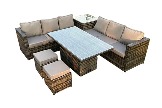 8-Seater-Corner-Rattan-Sofa-Set-Rising-Table-Footstool-Outdoor-Garden-Furniture-Grey-2