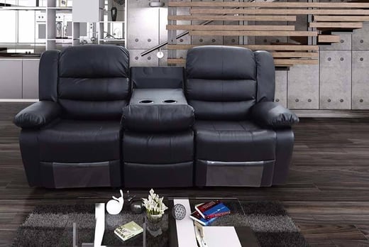 Romina Leather Recliner Sofas With Cup Holders 2 Colours Home