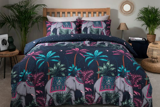 elephant print double duvet cover