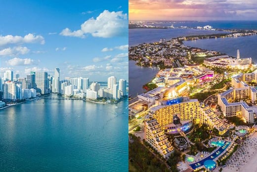 Miami & Mexico Split Image