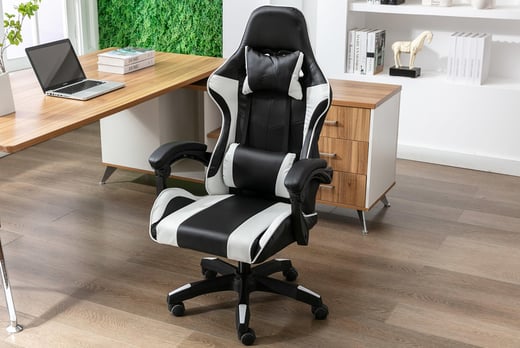 Reclining-Gaming-Chair-Black-and-White-2