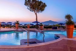 Hilton Sorrento Palace - pool view at sunset