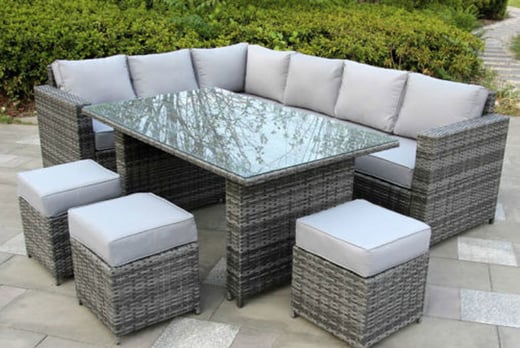 9 Seater Grey Rattan Furniture Set Wowcher 9 Seater Rattan Set