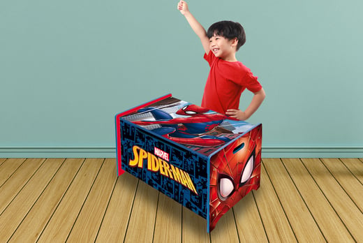 spider man wooden toy chest