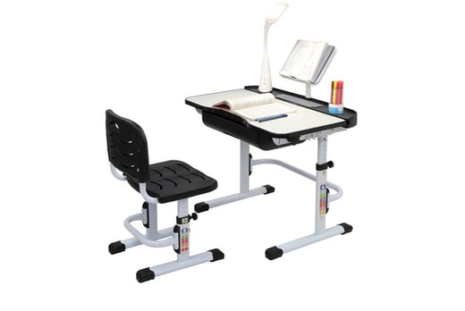 705 x 545 x 540-760 mm FD FUN DESK Sorriso Grey Height Childrens Tilt-Adjustable Student Desk with Chair 