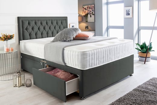 Charcoal-Suede-Divan-Bed-With-10'-Deep-Tufted-Memory-Foam-Mattress-1