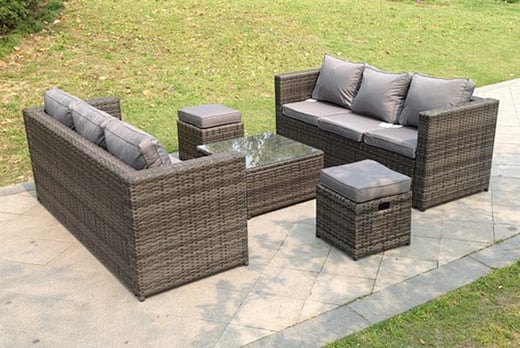 Lounge-Rattan-Sofa-8-Seater-Coffee-Table-Set-Footstool-Outdoor-Furniture-Patio-Grey