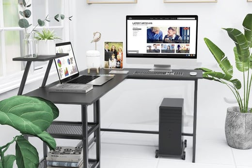 L Shaped Corner Home Office Desk Offer, Corner Study Desk Ireland