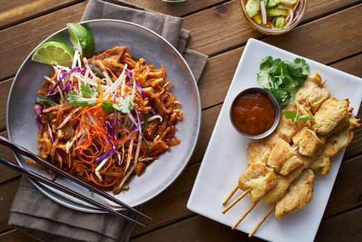 A Two-Course Thai Meal and Wine for Two Voucher