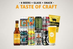 Mixed Craft Beers with Glass and Snack Voucher